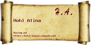 Hohl Alina névjegykártya